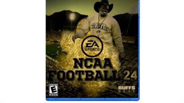 Mock EA Sports copy of NCAA Football 2024 with Deion Sanders